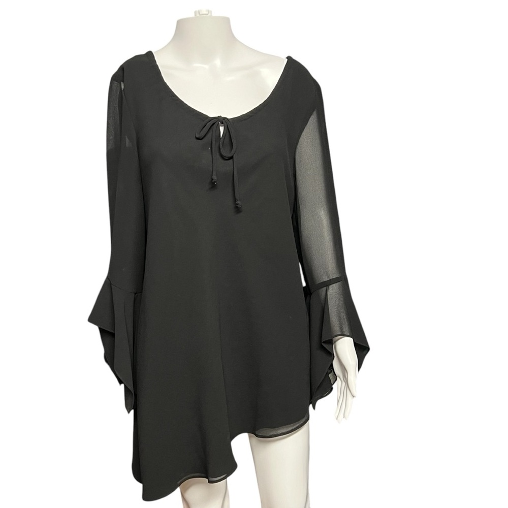 Vintage Another Thyme - Womens Asymmetrical Bell Sleeve Blouse Sz 14